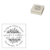 Rustic Flowers Save the Date Address Wedding Rubberstempel (Gestempeld)