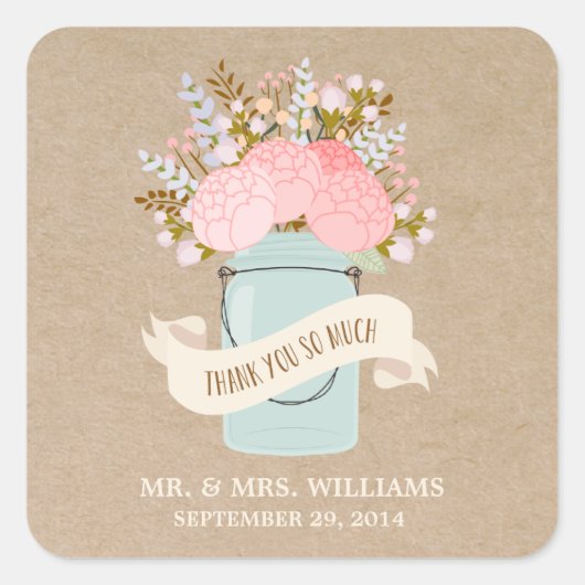 Rustic Flowers | Stickers begunstigen (Voorkant)