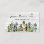 Rustic Foggy Forest Mountain Cabin Visitekaartje (Voorkant)