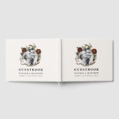 Rustic foliage and antler wedding gastenboek (Volledig)