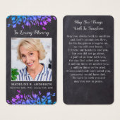 Rustic Foliage Memorial Foto Funeral Prayer Kaart (Voorkant /achterkant)