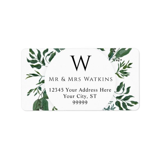 Rustic Foliage Wedding Greenery Return Address Etiket (Voorkant)