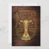 Rustic Folk Art Christmas Reindeer Invitation (Dos)