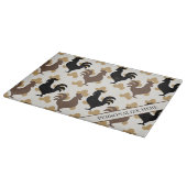 Rustic Folk Art Rooster Pattern, Farmhouse Kitchen Snijplank (Hoek)