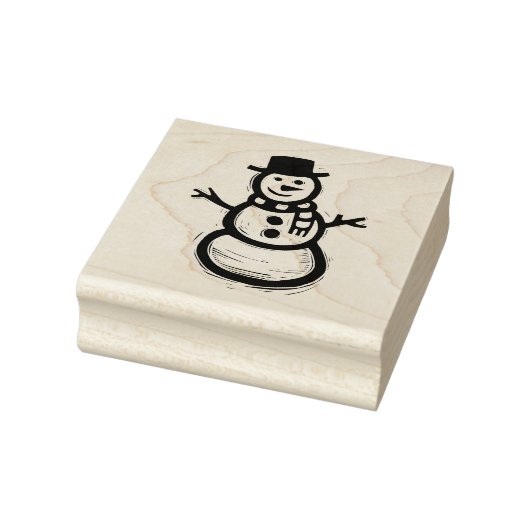 Rustic Folk Art Snowman Kerstwinter Rubberstempel (Stempel)