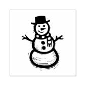 Rustic Folk Art Snowman Kerstwinter Rubberstempel (Afrduk)