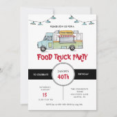 Rustic Food Truck Invitation de fête d'anniversair (Devant)