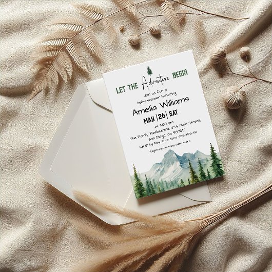 Rustic Forest Adventure Baby shower Invitation