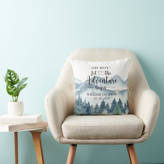 Rustic Forest Adventure Mountains Boy Nursery Kussen (Stoel)