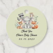 Rustic Forest Animals Greenery Dank u Bedankjes Labels (Voorkant)