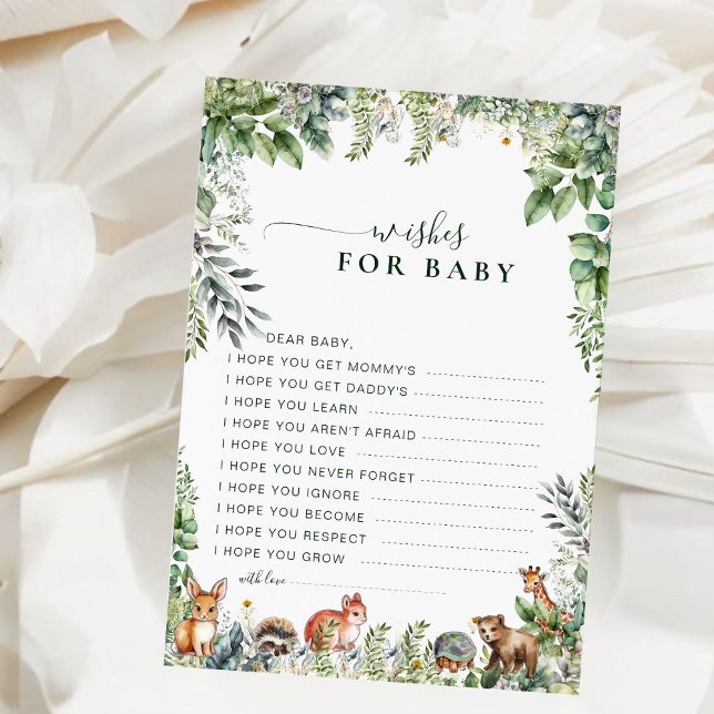 Rustic Forest Baby shower Wensen voor Baby Kaart (Creator heeft geüpload)