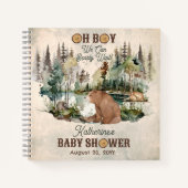 Rustic Forest Bearly Wait Baby shower Livre d'invi (Devant)