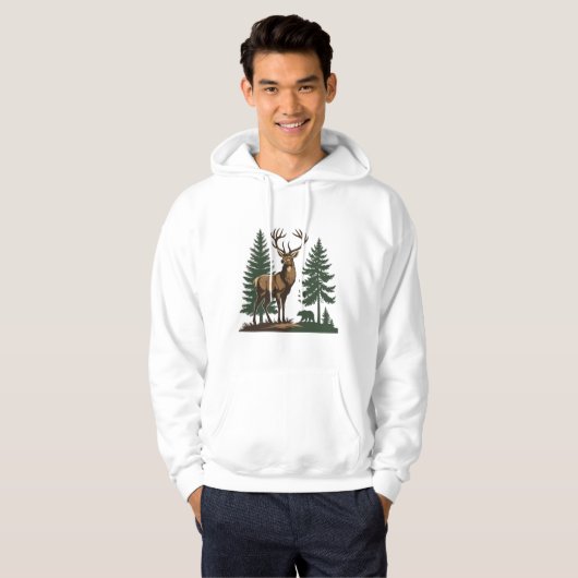 Rustic Forest Deer Hoodie (Voorkant volledig)