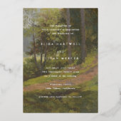 Rustic Forest Elegant Wedding Folie Uitnodiging (Voorkant)