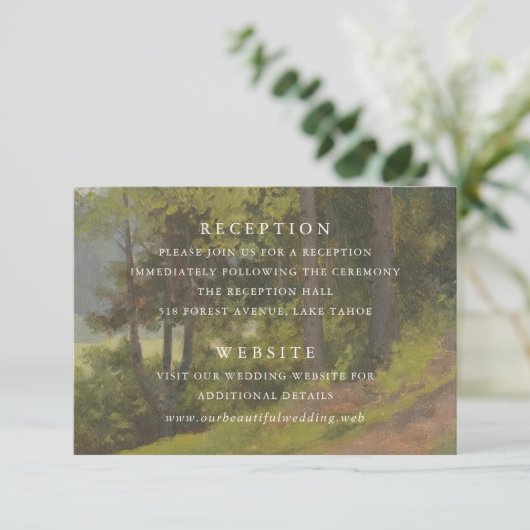 Rustic Forest Elegant Wedding Informatiekaartje (Staand voorkant)