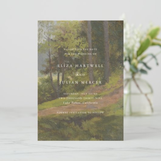 Rustic Forest Elegant Wedding Save The Date (Staand voorkant)