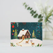 Rustic Forest Foliage Autumn Winter Berries Aankondigingskaart (Staand voorkant)