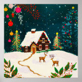 Rustic Forest Foliage Autumn Winter Berries Poster (Voorkant)