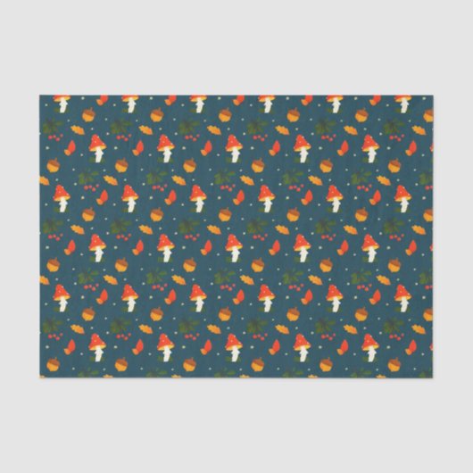 Rustic Forest Foliage Autumn Winter Berries Tissuepapier (Voorkant)
