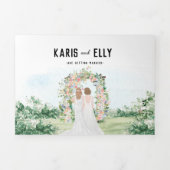 Rustic Forest Glamping bruiloft drievoudige uitnod Drieluik Uitnodiging (Cover)