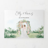 Rustic Forest Glamping Wedding Tri-Fold Invitation Drieluik Uitnodiging (Cover)