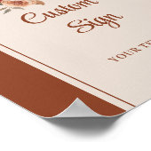 Rustic Forest Green Gold Leaves Wedding Custom Poster (Hoek)