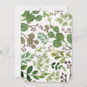 Rustic Forest Greenery Invitation de la fête de ba (Dos)