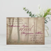 Rustic Forest Herfst Autumn Country Wedding Invite Kaart (Staand voorkant)