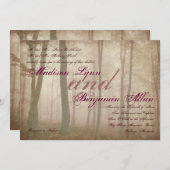 Rustic Forest Herfst Autumn Country Wedding Invite Kaart (Voorkant / Achterkant)