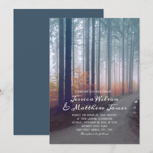 Rustic Forest Herfst Bossen Land Boerderij Path We Kaart (Voorkant / Achterkant)