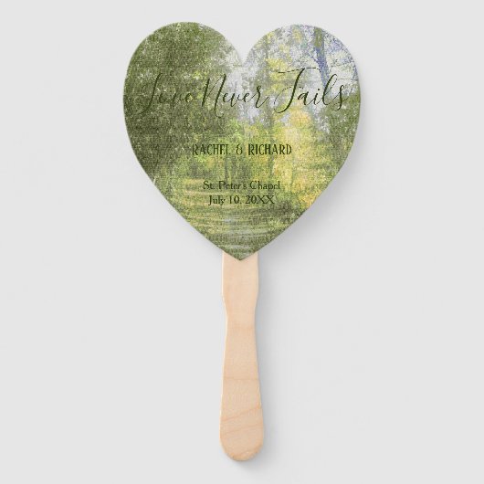 Rustic Forest Love laat bruiloft nooit mislukken Handwaaier (Voorkant)