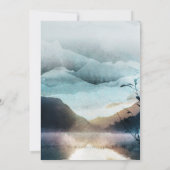 Rustic Forest Mist Waterverf Pine Trees Wedding Kaart (Achterkant)