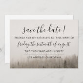 Rustic Forest Misty Landscape Wedding Save The Date (Voorkant / Achterkant)