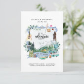 Rustic Forest Mountain | Camping Wedding Crest (Staand voorkant)