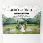 Rustic Forest Mountain Mariage Invitation à trois  (Intérieur en premier)