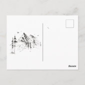 Rustic Forest Mountain Sketch Destination Wedding Briefkaart (Achterkant)