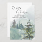 Rustic Forest Mountain Wedding Kaart (Voorkant / Achterkant)