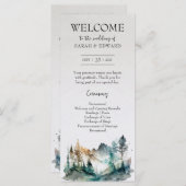 Rustic Forest Mountain Wedding Programme (Devant / Derrière)
