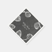 Rustic Forest Pine Cones Chalkboard Wedding Servet (Hoek)
