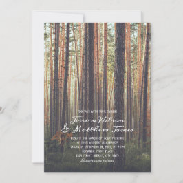 Rustic Forest Pine Trees Herfst country Wedding Kaart