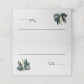 Rustic Forest Pine Trees Place Card (Buitenkant ongevouwen)