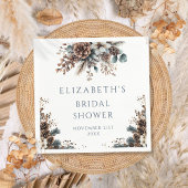 Rustic Forest Pinecones Floral Vrijgezellenfeest Servet