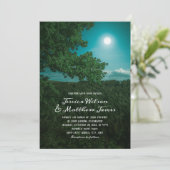 Rustic Forest Romantic Moon Country Natuur Wedding Kaart (Staand voorkant)