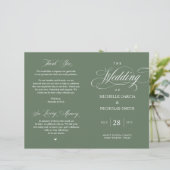 Rustic Forest Sage Green, Programme de mariage pli (Debout devant)