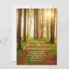 Rustic Forest Tree Path Zon Zomer Country Wedding Kaart
