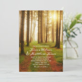 Rustic Forest Tree Path Zon Zomer Country Wedding Kaart (Staand voorkant)