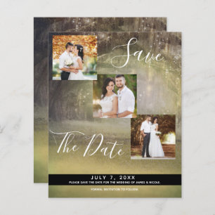 Rustic Forest Trees Wedding Photo Save the Date