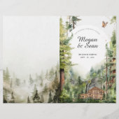 Rustic Forest Waterfall Wedding Programme (Devant)