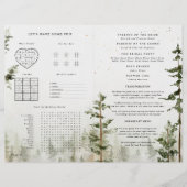 Rustic Forest Waterfall Wedding Programme avec Jeu (Devant)