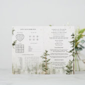 Rustic Forest Waterfall Wedding Programme avec Jeu (Debout devant)